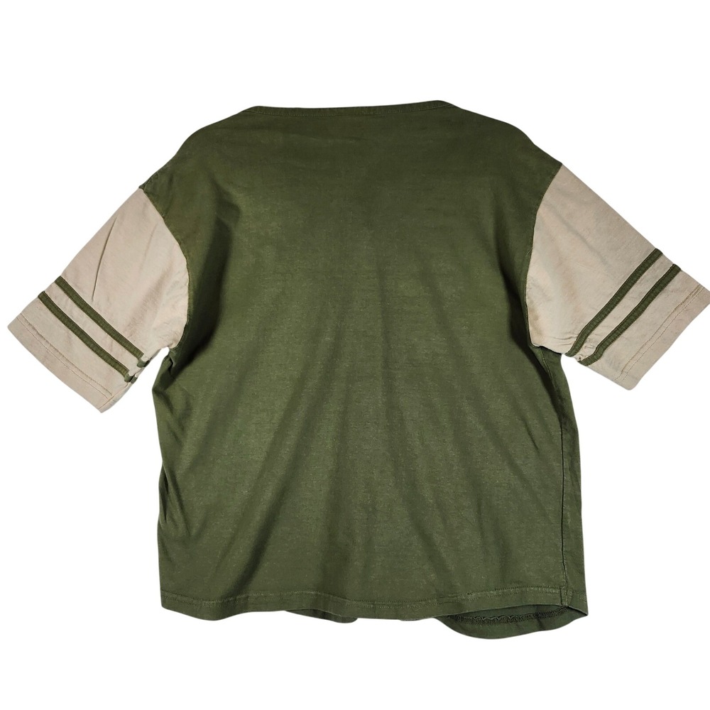 Vintage Looney Tunes Tweety Bird Attitude Baseball Jersey Women Olive Green Tan - Picture 2 of 9